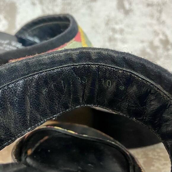 Robert Clergerie Vintage Embroidered Wooden Heel Wedge in Black/Multi - Picture 9 of 9